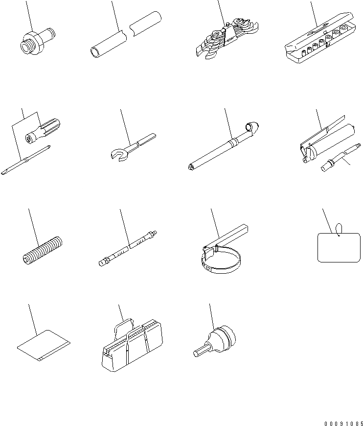 Схема запчастей Komatsu WA900-3E0 - ОСНОВН. ИНСТРУМЕНТ (ДЛЯ СТРАН ЕС БЕЗОПАСН. REGULATION)(№77-) АКСЕССУАРЫ И ИНСТРУМЕНТ
