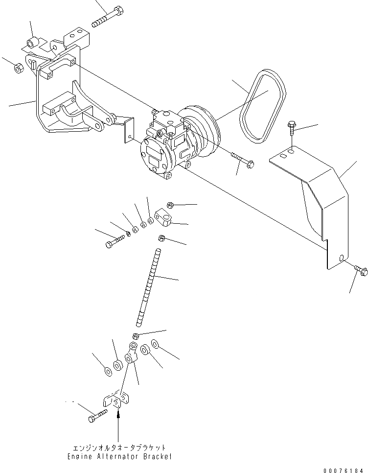 Схема запчастей Komatsu WA900-3 - ДВИГАТЕЛЬ (КРЕПЛЕНИЕ КОНДИЦИОНЕРА)(№9-) КОМПОНЕНТЫ ДВИГАТЕЛЯ