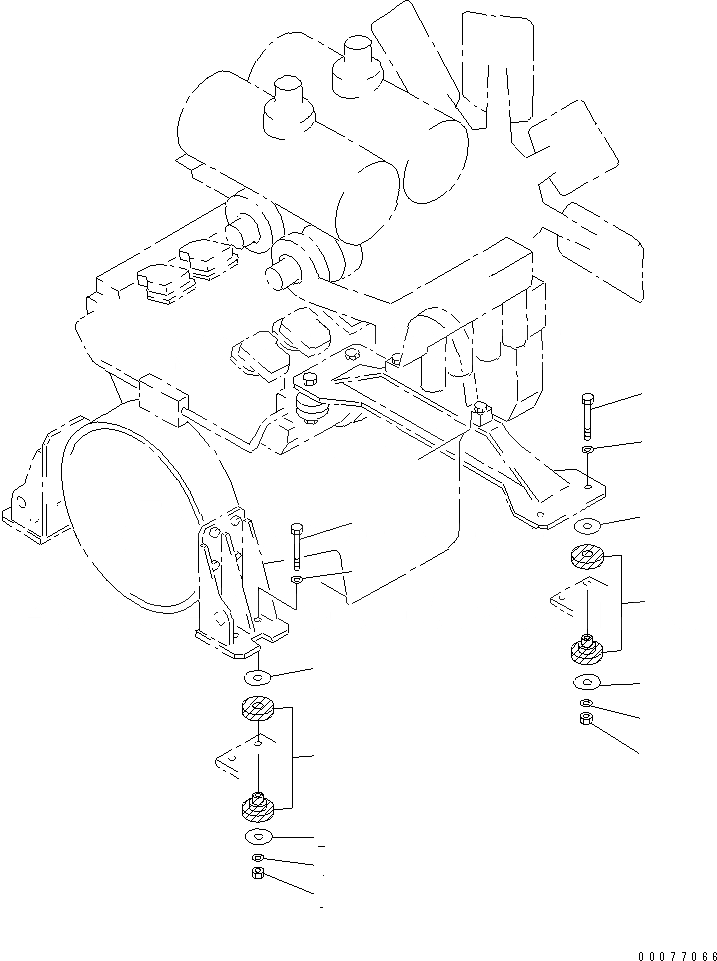 Схема запчастей Komatsu WA900-3 - КРЕПЛЕНИЕ ДВИГАТЕЛЯ(№9-) КОМПОНЕНТЫ ДВИГАТЕЛЯ