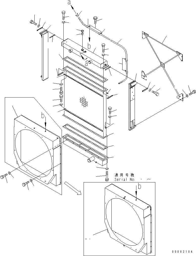Схема запчастей Komatsu WA900-3 - РАДИАТОР(№-9) СИСТЕМА ОХЛАЖДЕНИЯ