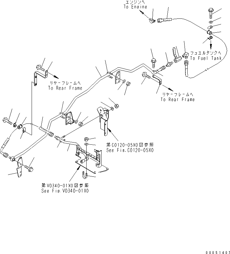 Схема запчастей Komatsu WA900-3 - ЛИНИЯ ОХЛАЖДЕНИЯ (ГИДРОТРАНСФОРМАТОР ХЛАДАГЕНТ QUICK FILL ТРУБЫ) (RIO TINTO СПЕЦ-Я.)(№7-9) СИСТЕМА ОХЛАЖДЕНИЯ