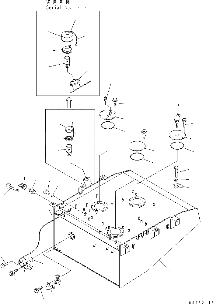 Схема запчастей Komatsu WA900-3 - ТОПЛИВН. БАК. (С ТОПЛИВН. БЫСТРОСЪЕМН. МЕХ-М)(№-9) ТОПЛИВН. БАК. AND КОМПОНЕНТЫ
