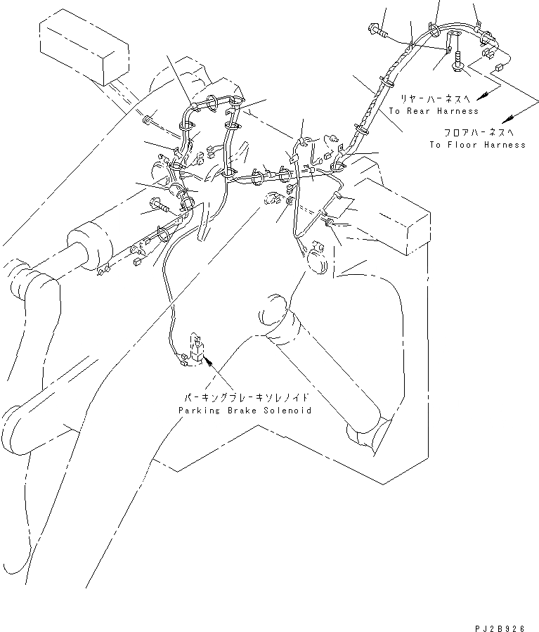 Схема запчастей Komatsu WA900-3 - ПЕРЕДН. Э/ПРОВОДКА (ПЕРЕДН. РАМА) (НАКЛОН. ОГРАНИЧИТЕЛЬ) ЭЛЕКТРИКА