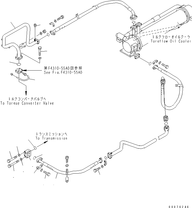 Схема запчастей Komatsu WA900-3 - ТРАНСМИССИЯ (ЛИНИИ МАСЛООХЛАДИТЕЛЯ) (/)(№9-) ГИДРОТРАНСФОРМАТОР И ТРАНСМИССИЯ