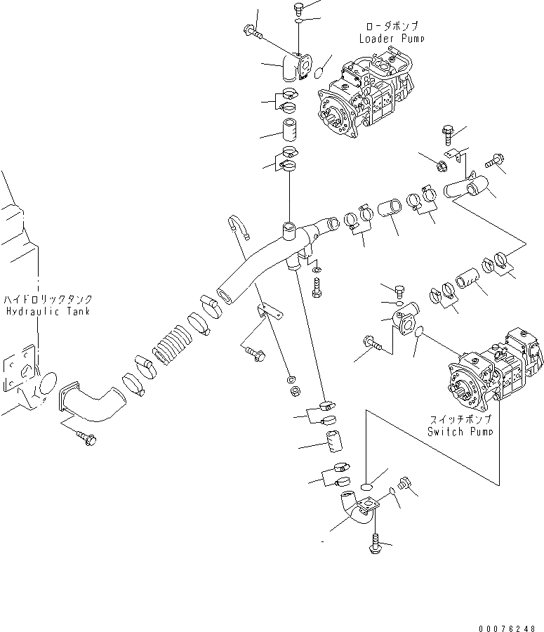Схема запчастей Komatsu WA900-3 - ТРАНСМИССИЯ (ГИДРАВЛ ВСАСЫВ. ЛИНИЯ)(№9-) ГИДРОТРАНСФОРМАТОР И ТРАНСМИССИЯ