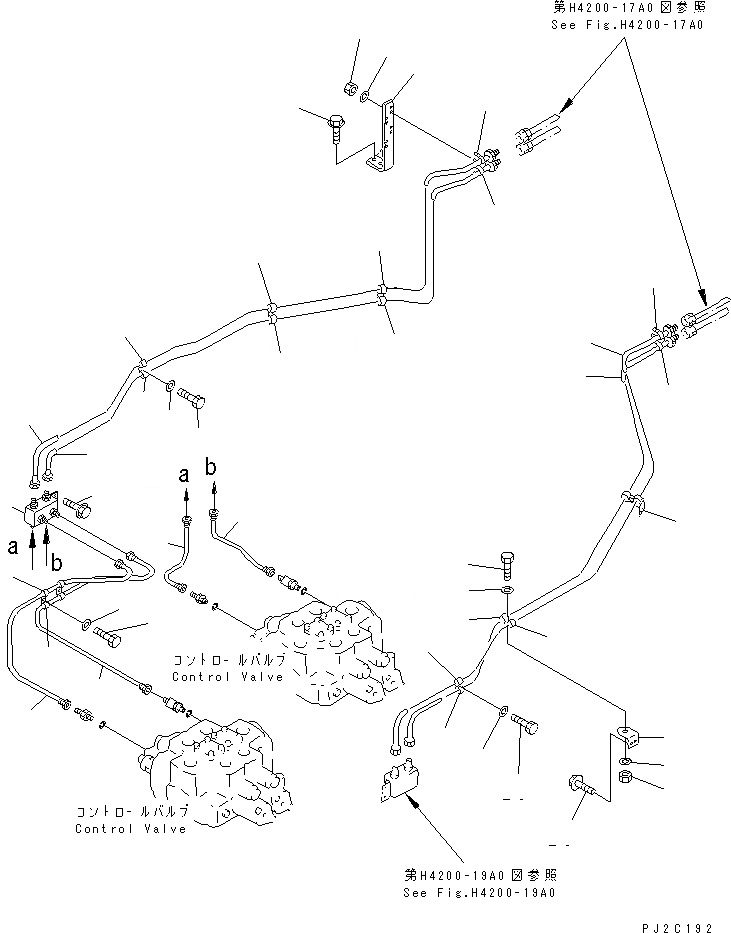 Схема запчастей Komatsu WA900-3 - ГИДРАВЛ ЛИНИЯ (ЛИНИЯ КЛАПАНА PPC¤ ПЕРЕДН. /)(№8-9) ГИДРАВЛИКА
