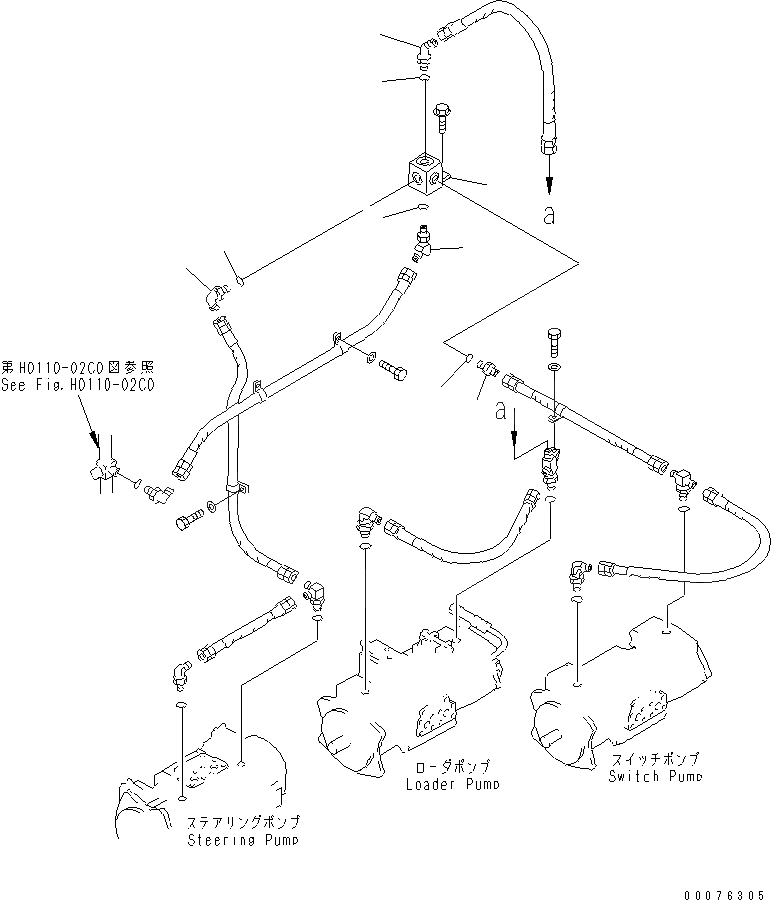 Схема запчастей Komatsu WA900-3 - ГИДРАВЛ ЛИНИЯ (НАСОС ВОЗВРАТН. ЛИНИЯ)(№9-) ГИДРАВЛИКА