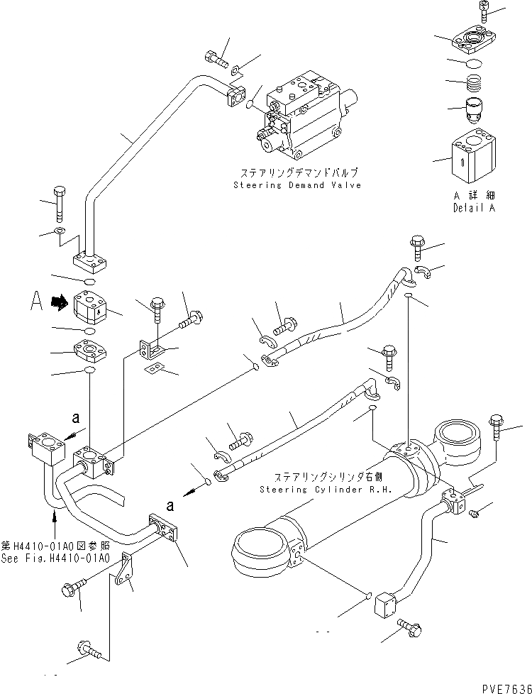 Схема запчастей Komatsu WA900-3 - ГИДРОЛИНИЯ РУЛЕВОГО УПРАВЛЕНИЯ (КРЕПЛЕНИЕ ЛИНИИ ЦИЛИНДРА РУЛЕВ. УПР-Я¤ /) (С ADVANCED УПРАВЛ-Е ДЖОЙСТИКОМ)(№-9) ГИДРАВЛИКА