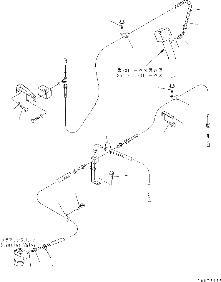 Схема запчастей Komatsu WA900-3 - ГИДРОЛИНИЯ РУЛЕВОГО УПРАВЛЕНИЯ (ВОЗВРАТН. ЛИНИЯ)(№9-) ГИДРАВЛИКА