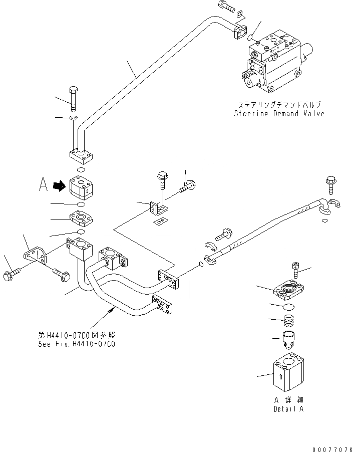 Схема запчастей Komatsu WA900-3 - ГИДРОЛИНИЯ РУЛЕВОГО УПРАВЛЕНИЯ (ЛИНИЯ ЦИЛИНДРА РУЛЕВ. УПР-Я¤ ЛЕВ.)(№9-) ГИДРАВЛИКА