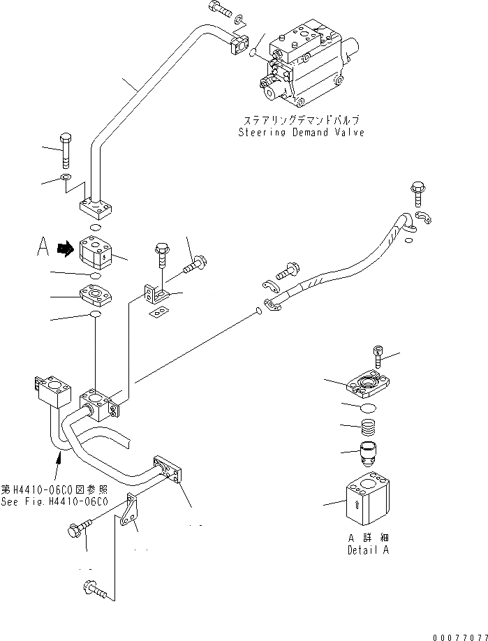 Схема запчастей Komatsu WA900-3 - ГИДРОЛИНИЯ РУЛЕВОГО УПРАВЛЕНИЯ (ЛИНИЯ ЦИЛИНДРА РУЛЕВ. УПР-Я¤ ПРАВ.)(№9-) ГИДРАВЛИКА