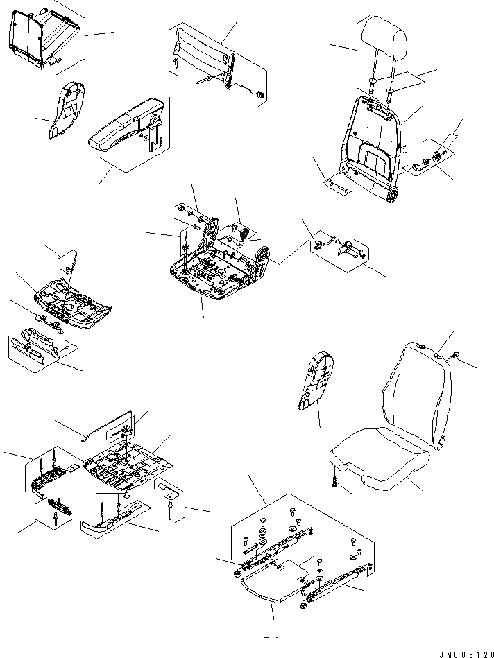 Схема запчастей Komatsu WA900-3 - СИДЕНЬЕ ОПЕРАТОРА (GRAMMER) (ВНУТР. ЧАСТИ /¤СИДЕНЬЕ TOP) (ДЛЯ J/S ИЛИ ADVANCED J/S) (КРОМЕ ЯПОН.)(№-) КАБИНА ОПЕРАТОРА И СИСТЕМА УПРАВЛЕНИЯ