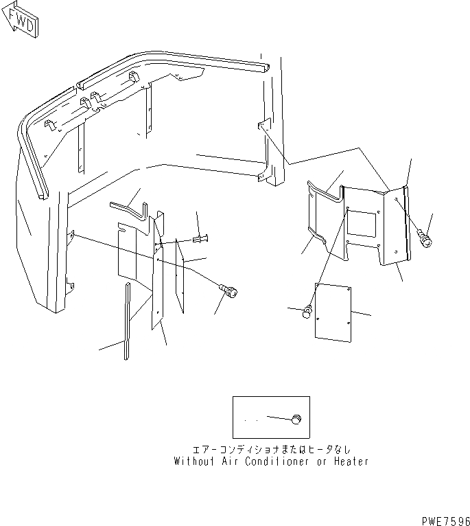 Схема запчастей Komatsu WA900-3 - КАБИНА (ПЕРЕДН. ИНТЕРЬЕР COVER¤ НИЖН.)(№-9) КАБИНА ОПЕРАТОРА И СИСТЕМА УПРАВЛЕНИЯ