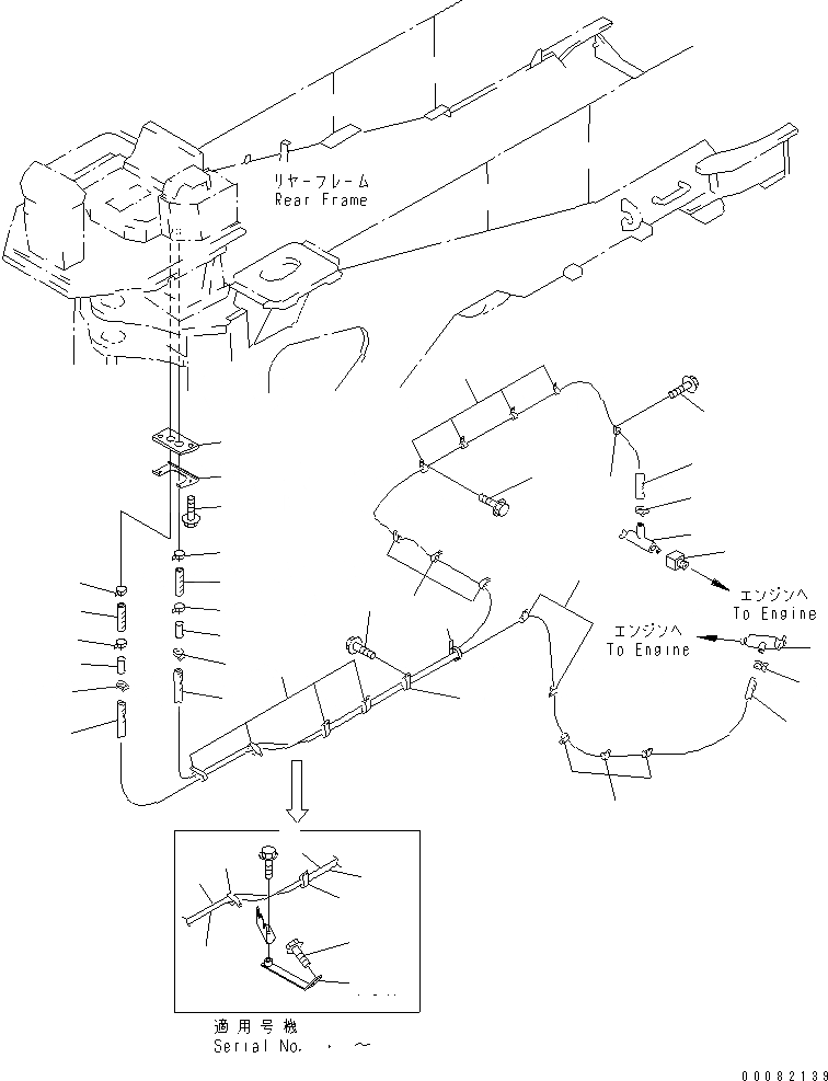 Схема запчастей Komatsu WA900-3 - ГИДР. ПРОВОД. ОБОГРЕВАТЕЛЯ(№-9) КАБИНА ОПЕРАТОРА И СИСТЕМА УПРАВЛЕНИЯ
