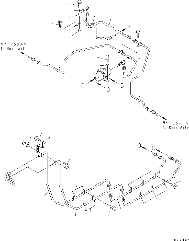 Схема запчастей Komatsu WA900-3 - ТОРМОЗНАЯ ГИДРОЛИНИЯ (ЗАДН. ТОРМОЗН. ГИДРОЛИНИЯ) (СПЕЦ-Я -40С)(№9-) КАБИНА ОПЕРАТОРА И СИСТЕМА УПРАВЛЕНИЯ
