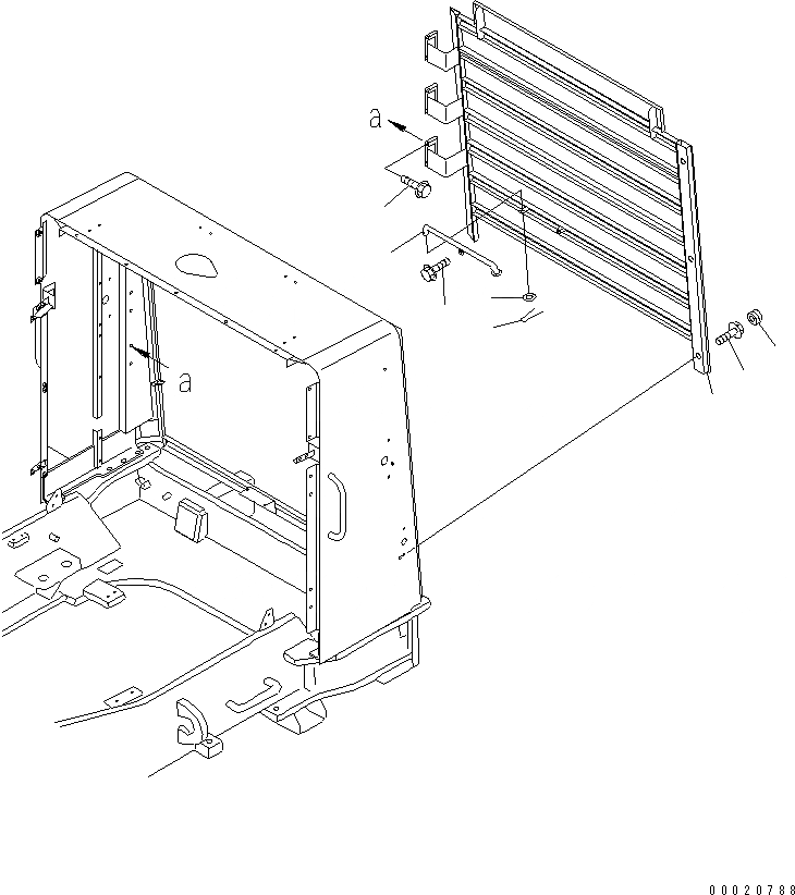 Схема запчастей Komatsu WA900-3 - КАПОТ (РЕШЕТКА РАДИАТОРА)(№9-) ЧАСТИ КОРПУСА