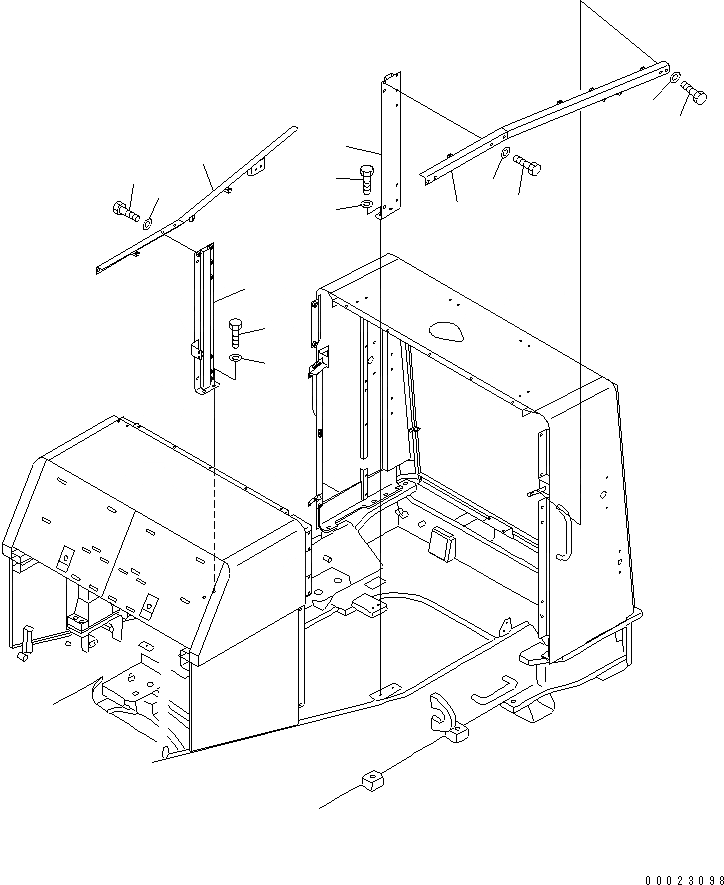 Схема запчастей Komatsu WA900-3 - КАПОТ (СУППОРТ) (НАКАЧИВАНИЕ ШИН)(№-9) ЧАСТИ КОРПУСА