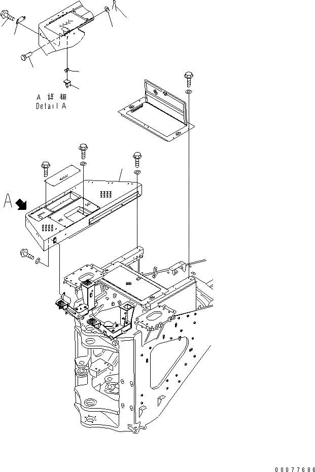 Схема запчастей Komatsu WA900-3 - КРЫЛО И ЛЕСТНИЦА ( ПОЛ¤ ПРАВ.)(№9-) ЧАСТИ КОРПУСА
