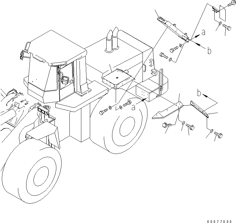 Схема запчастей Komatsu WA900-3 - КРЫЛО И ЛЕСТНИЦА (ACCESS ЛЕСТНИЦА)(№9-) ЧАСТИ КОРПУСА