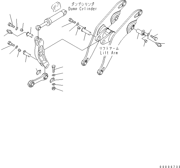 Схема запчастей Komatsu WA900-3 - РУКОЯТЬ И КОЛЕНЧАТЫЙ РЫЧАГ (ПАЛЕЦ)(№9-) РАБОЧЕЕ ОБОРУДОВАНИЕ