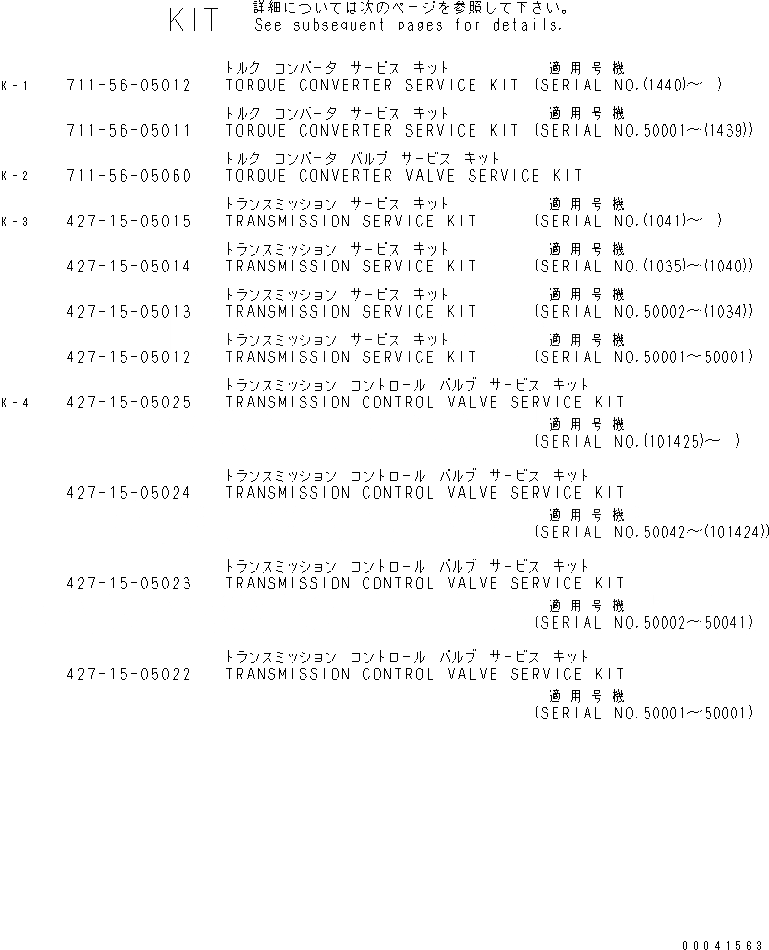 Схема запчастей Komatsu WA900-3 - КОМПЛЕКТ (ГИДРОТРАНСФОРМАТОР И ТРАНСМИССИЯ) ОСНОВН. КОМПОНЕНТЫ И РЕМКОМПЛЕКТЫ