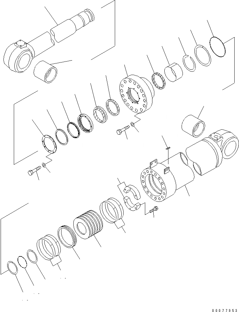 Схема запчастей Komatsu WA900-3 - ГИДРОЦИЛИНДР КОВША (СПЕЦ-Я -40С) ОСНОВН. КОМПОНЕНТЫ И РЕМКОМПЛЕКТЫ