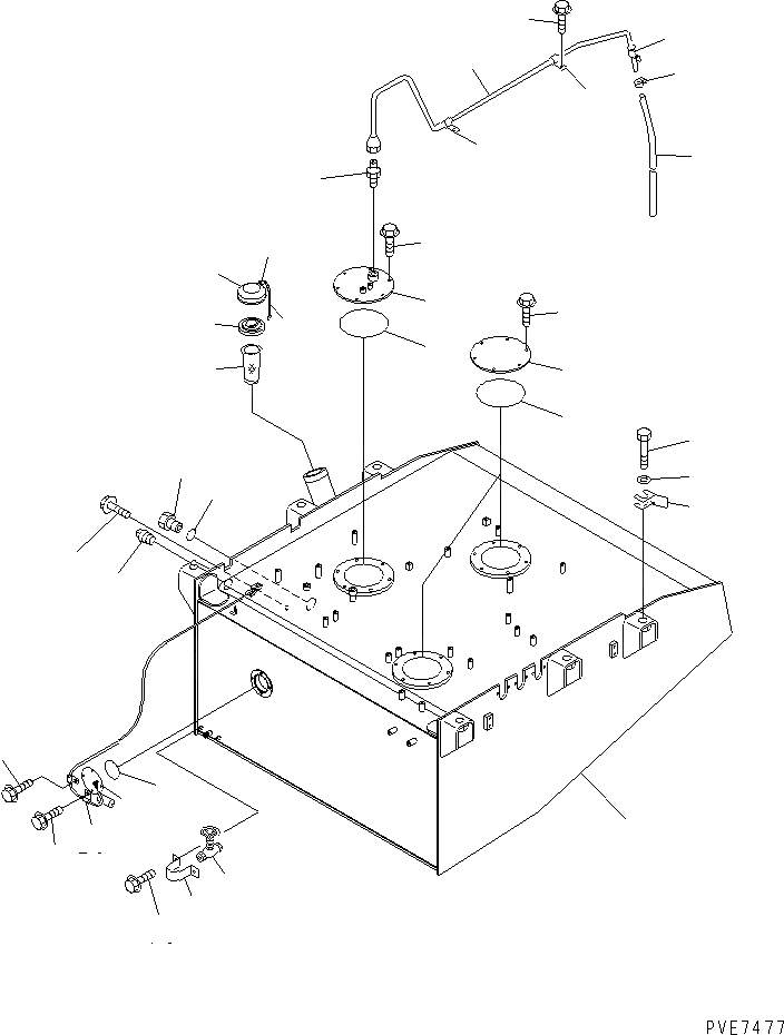 Схема запчастей Komatsu WA900-3 - ТОПЛИВН. БАК. ТОПЛИВН. БАК. AND КОМПОНЕНТЫ