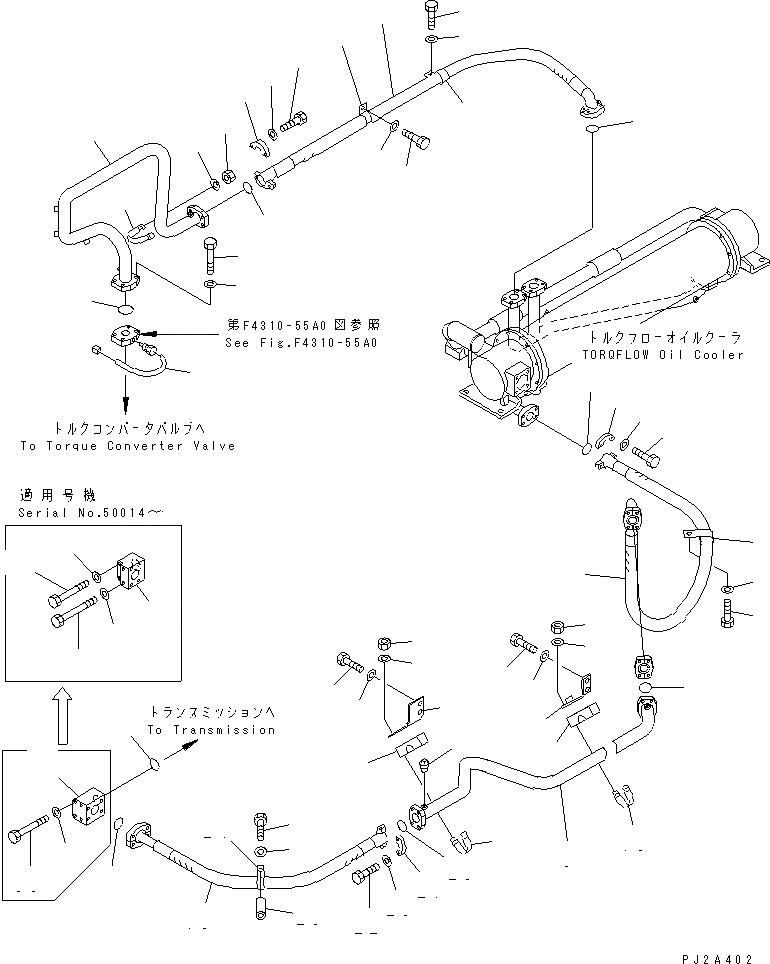 Схема запчастей Komatsu WA900-3 - ГИДРОТРАНСФОРМАТОР И ТРАНСМИССИЯ ЛИНИЯ (ЛИНИИ МАСЛООХЛАДИТЕЛЯ)(№-) ГИДРОТРАНСФОРМАТОР И ТРАНСМИССИЯ