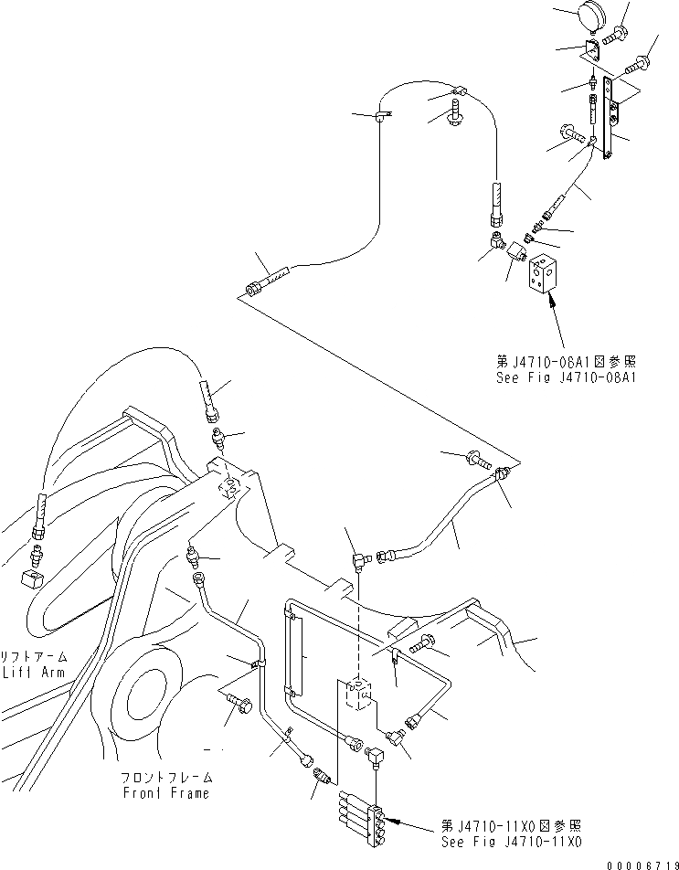 Схема запчастей Komatsu WA900-3 - АВТОМАТИЧ. СМАЗ. (ДАТЧИК ДАВЛЕНИЯ И ПЕРЕДН. РАМА ВПРЫСК ЛИНИЯ) (TODAKA СПЕЦ-Я.)(№-) ОСНОВНАЯ РАМА И ЕЕ ЧАСТИ