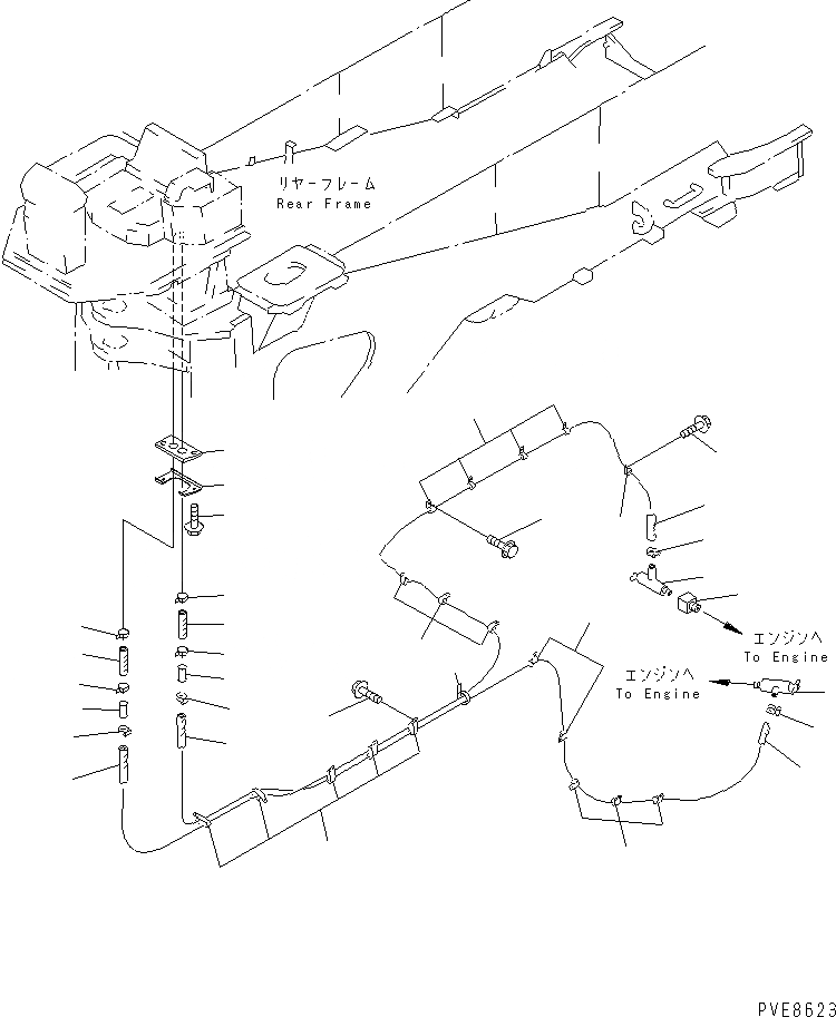 Схема запчастей Komatsu WA900-3 - ГИДР. ПРОВОД. ОБОГРЕВАТЕЛЯ КАБИНА ОПЕРАТОРА И СИСТЕМА УПРАВЛЕНИЯ