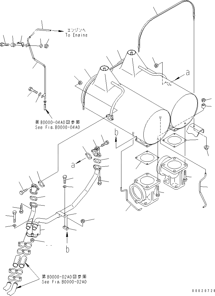 Схема запчастей Komatsu WA900L-3 - ДВИГАТЕЛЬ (ГЛУШИТЕЛЬ И КРЕПЛЕНИЕ)(№-) КОМПОНЕНТЫ ДВИГАТЕЛЯ