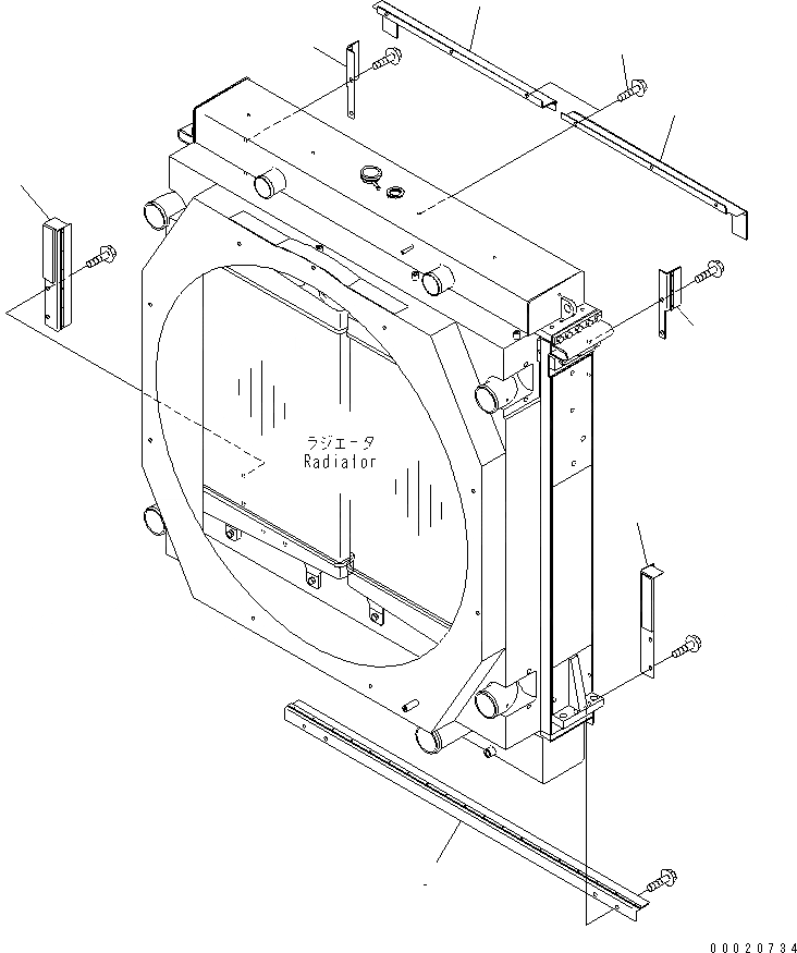 Схема запчастей Komatsu WA900L-3 - РАДИАТОР (ДЕФЛЕКТОР) СИСТЕМА ОХЛАЖДЕНИЯ