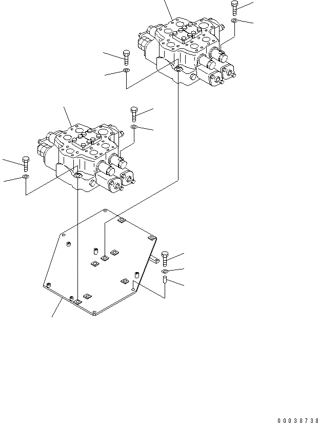 Схема запчастей Komatsu WA900L-3 - КОНТРОЛЬНЫЙ КЛАПАН РАБОЧ. ОБОРУДОВАНИЯ (КЛАПАН И ЭЛЕМЕНТЫ КРЕПЛЕНИЯ) (ДЛЯ УДАЛЕНН.   ПОЗИЦИОНЕР) ГИДРАВЛИКА