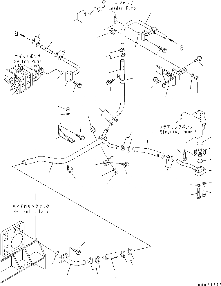 Схема запчастей Komatsu WA900L-3 - ГИДРАВЛ ЛИНИЯ (ЛИНИЯ КЛАПАНА PPC ЗАДН. /) ГИДРАВЛИКА