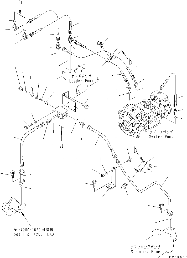 Схема запчастей Komatsu WA900L-3 - ГИДРАВЛ ЛИНИЯ (ЛИНИЯ КЛАПАНА PPC ЗАДН. /) ГИДРАВЛИКА