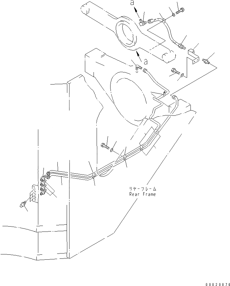 Схема запчастей Komatsu WA900L-3 - АВТОМАТИЧ. СМАЗ. (ЗАДН. ЛИНИЯ /) ОСНОВНАЯ РАМА И ЕЕ ЧАСТИ