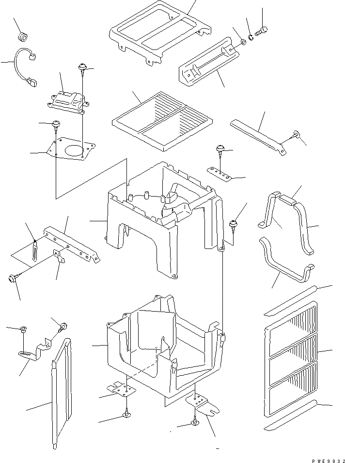 Схема запчастей Komatsu WA900L-3 - ПОЛ SUB (КОНДИЦ. ВОЗДУХА ИЛИ ОБОГРЕВАТЕЛЬ. ДЕМПФЕР) КАБИНА ОПЕРАТОРА И СИСТЕМА УПРАВЛЕНИЯ