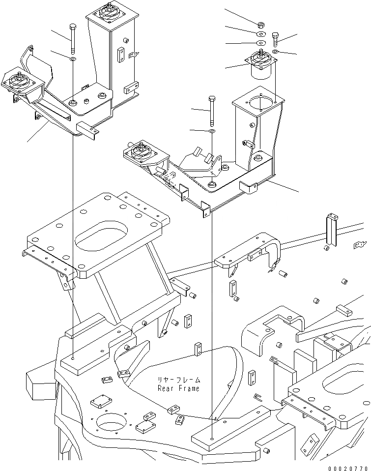 Схема запчастей Komatsu WA900L-3 - СУППОРТ (С АВТОМАТИЧ. СМАЗКОЙ) КАБИНА ОПЕРАТОРА И СИСТЕМА УПРАВЛЕНИЯ