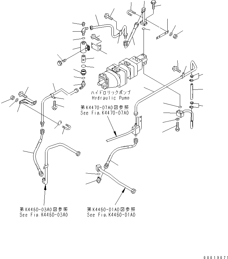 Схема запчастей Komatsu WA900L-3 - ТОРМОЗНАЯ ГИДРОЛИНИЯ (ЛИНИЯ НАСОСА) КАБИНА ОПЕРАТОРА И СИСТЕМА УПРАВЛЕНИЯ
