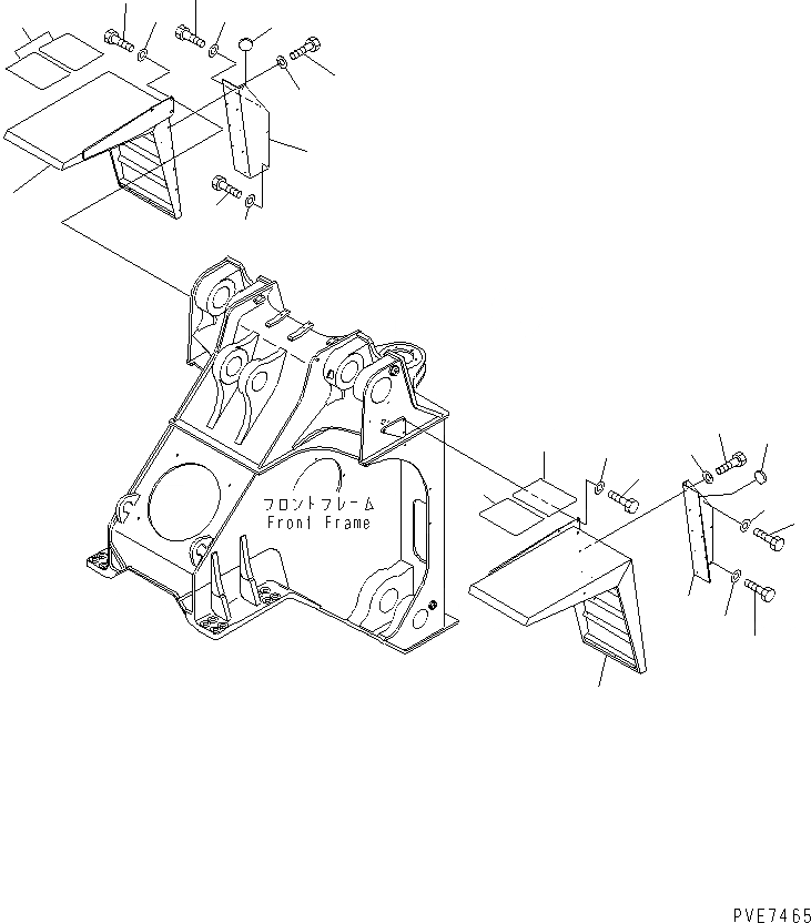 Схема запчастей Komatsu WA900L-3 - ПЕРЕДН. КРЫЛО ЧАСТИ КОРПУСА