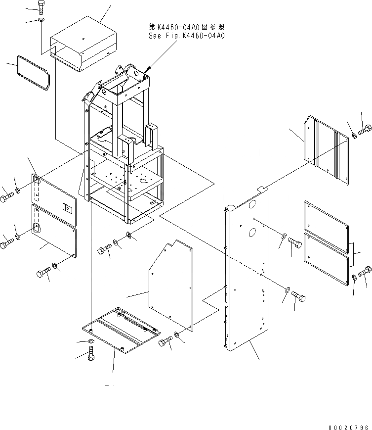 Схема запчастей Komatsu WA900L-3 - КРЫЛО И ЛЕСТНИЦА (COMPONENT COVER) ЧАСТИ КОРПУСА