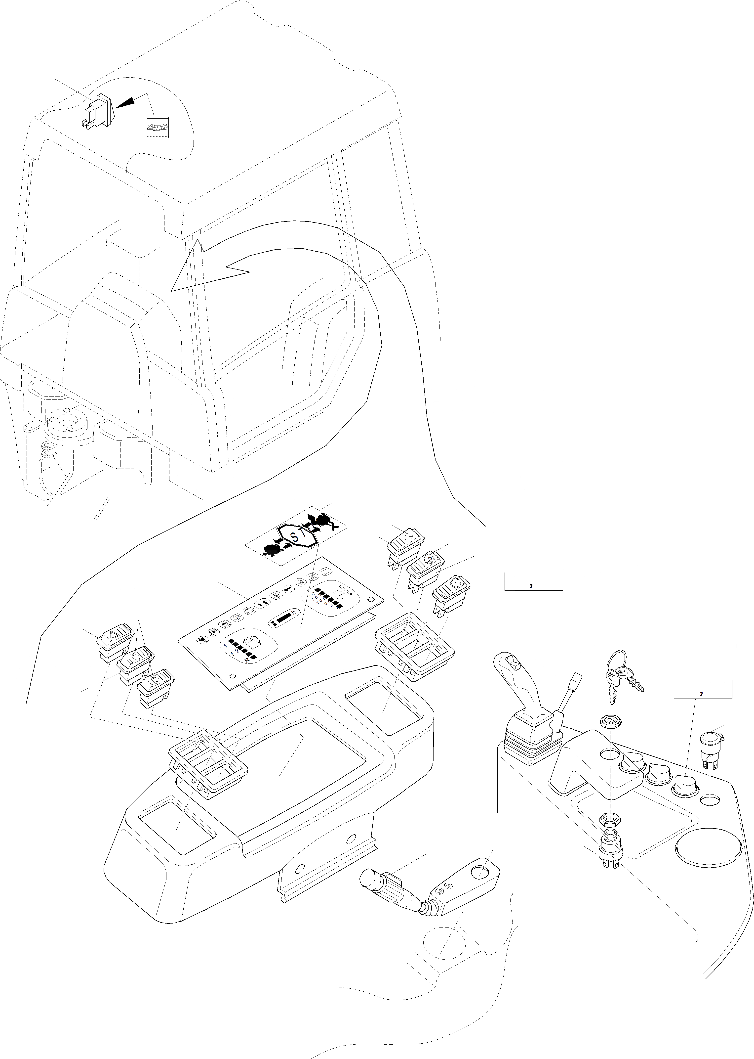 Схема запчастей Komatsu WA90-3 - INSTRUMENT КОРПУС И INSTRUMENTS ЭЛЕКТРИЧ. СИСТЕМА
