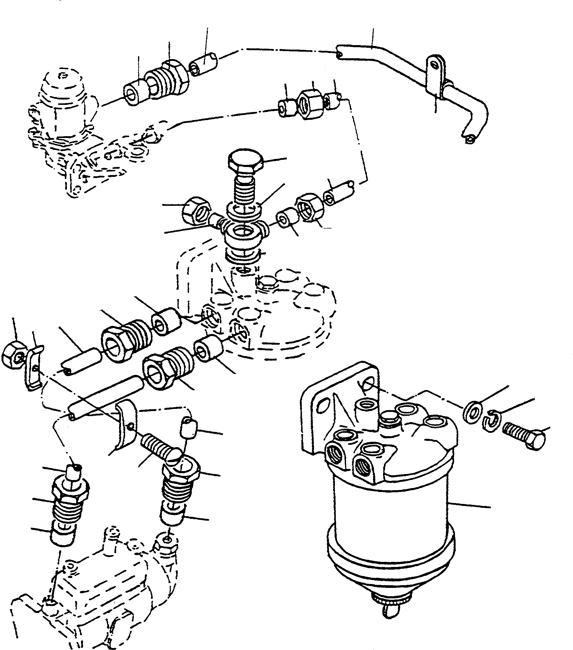 Схема запчастей Komatsu WA90-1 - ТОПЛИВН. СИСТЕМА, FINE ФИЛЬТР. ДВИГАТЕЛЬ, КРЕПЛЕНИЕ ДВИГАТЕЛЯ