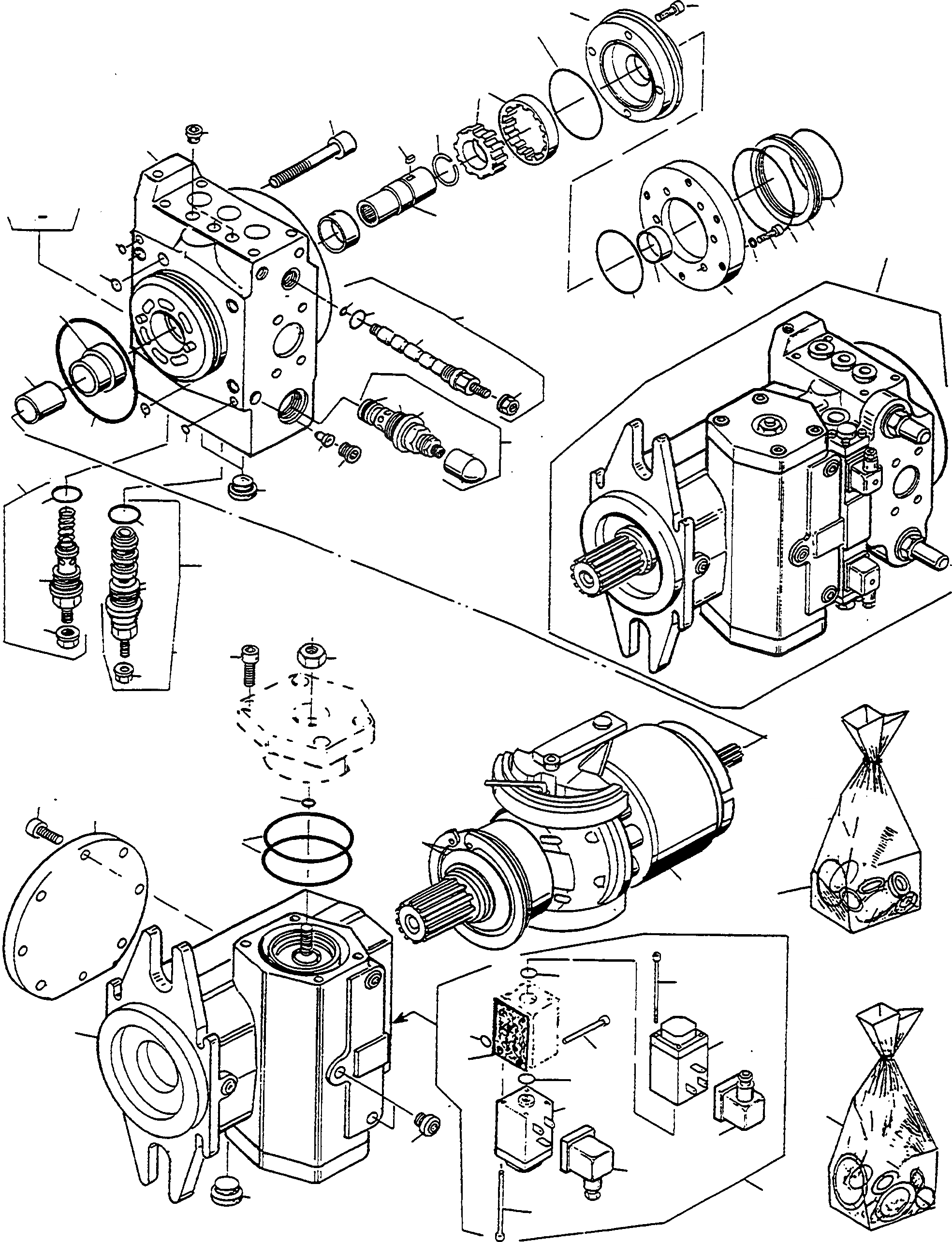 Схема запчастей Komatsu WA90-1 - AXIAL ПОРШЕНЬ НАСОС ТРАНСМИССИЯ, КРЕСТОВИНА