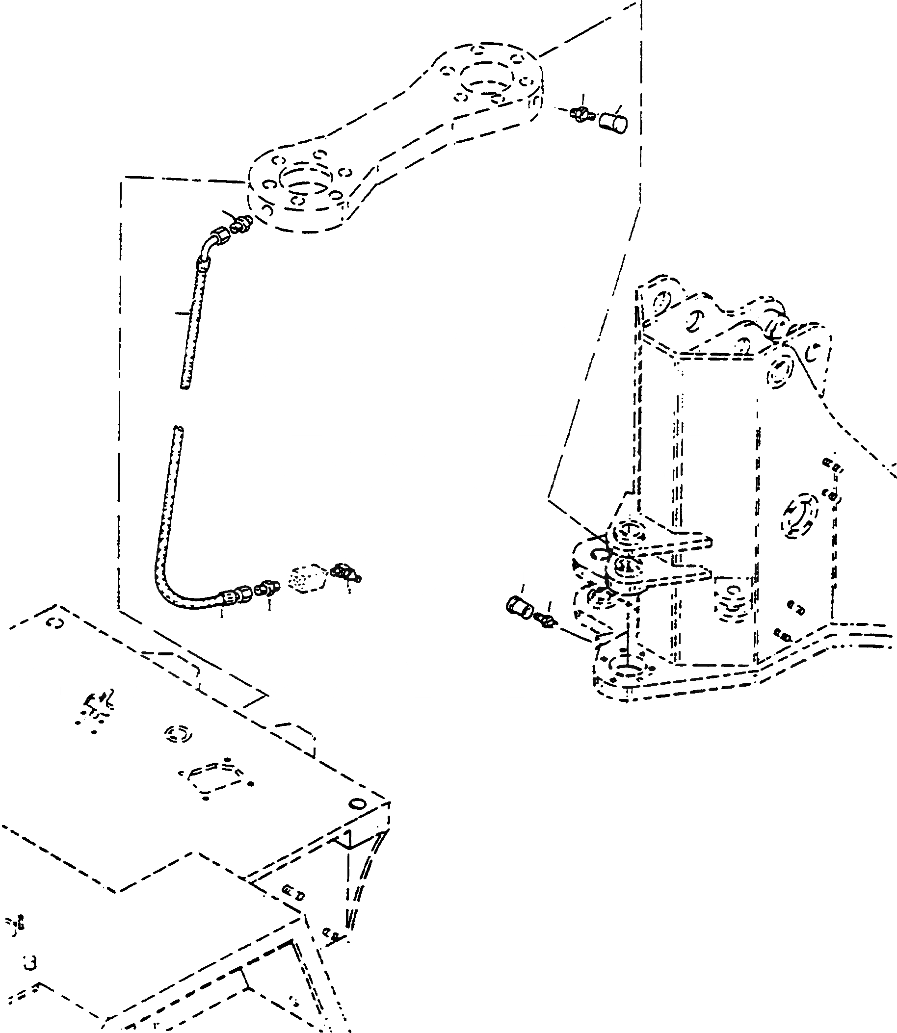 Схема запчастей Komatsu WA90-1 - HINGE, СМАЗКА PIPE РАМА