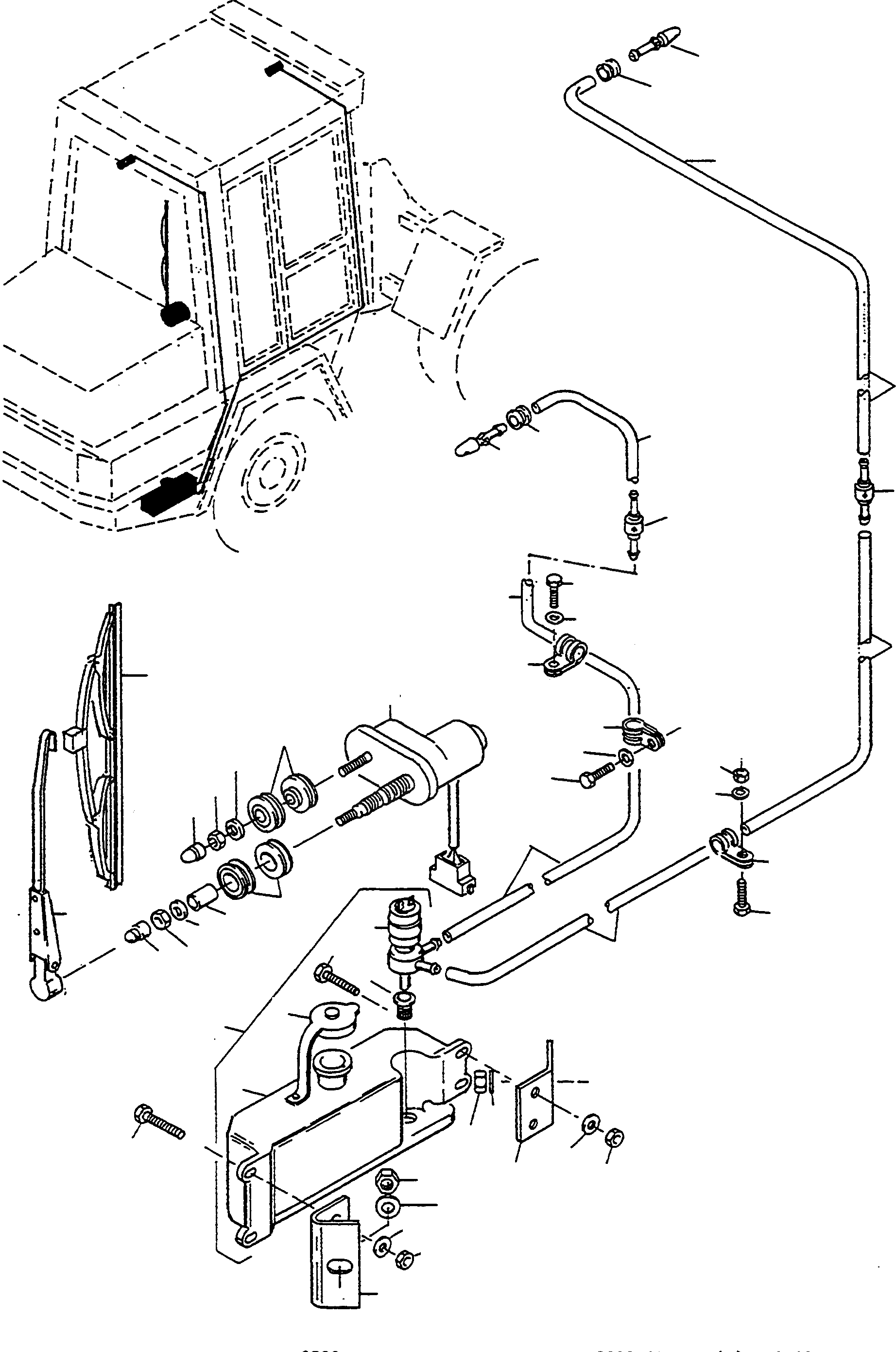 Схема запчастей Komatsu WA90-1 - WINDЗАЩИТН.-ДВОРНИКИ - ОМЫВАТЕЛЬ СИСТЕМА, ЗАДН. WINDЗАЩИТН.-ДВОРНИКИ - ОМЫВАТЕЛЬ СИСТЕМА, ПЕРЕДН.
