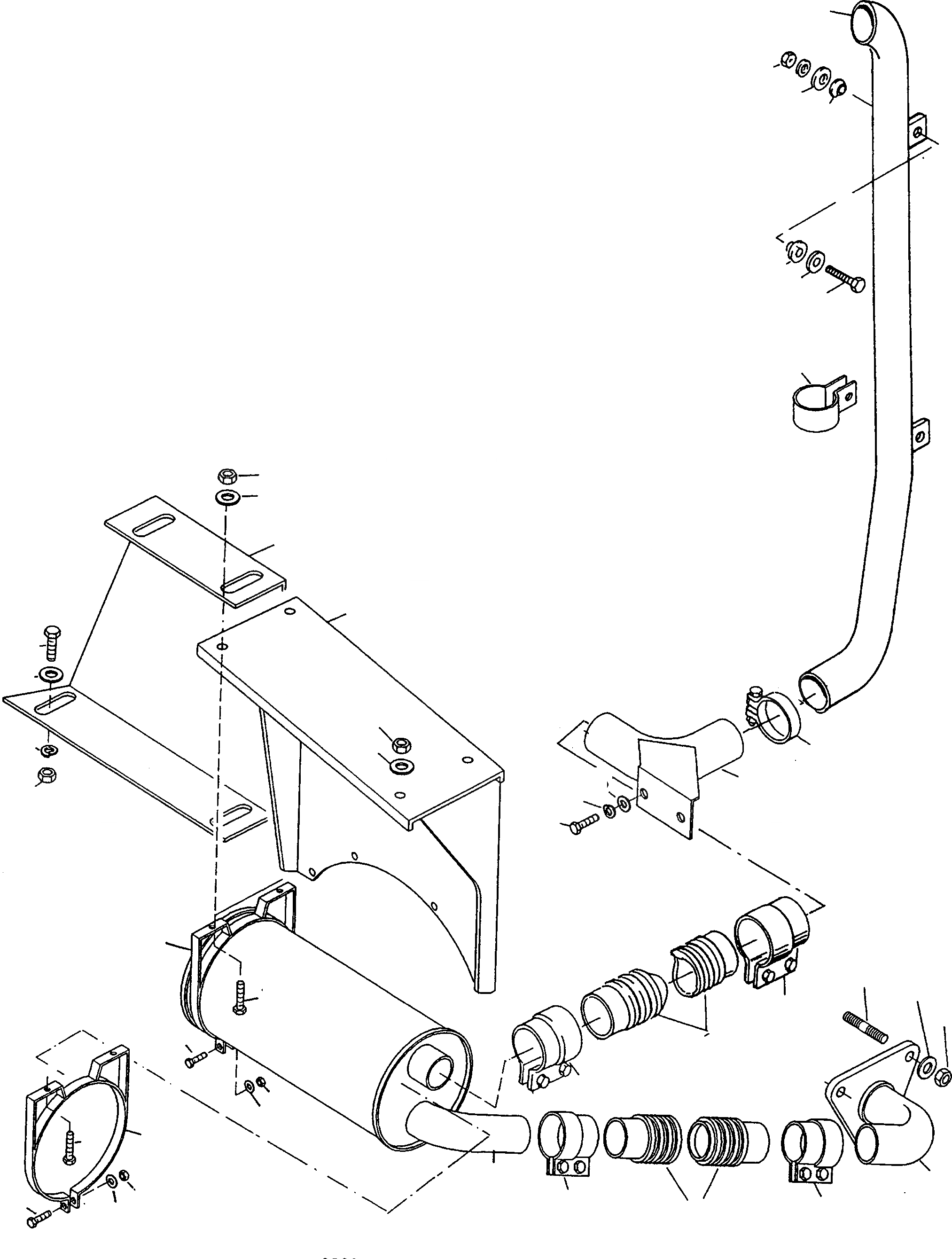 Схема запчастей Komatsu WA90-1 - ВЫПУСКН. СИСТЕМА, СТАНДАРТН. ДВИГАТЕЛЬ, КРЕПЛЕНИЕ ДВИГАТЕЛЯ