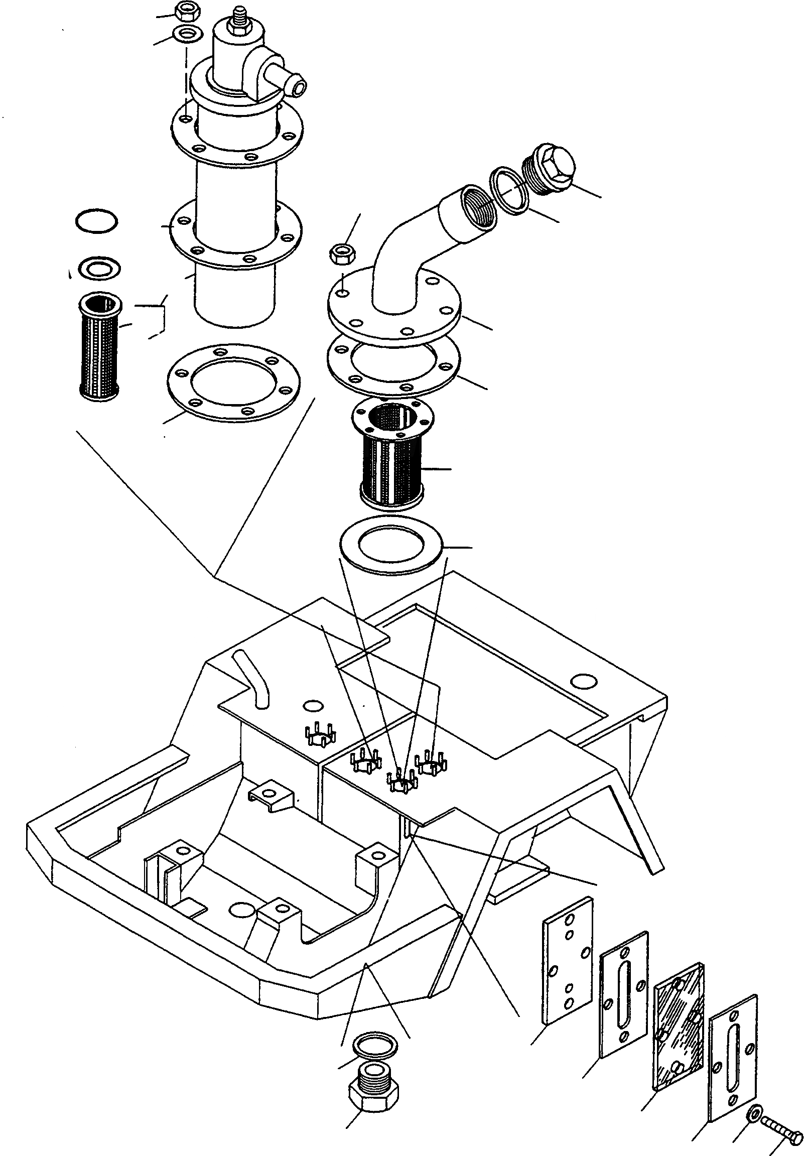Схема запчастей Komatsu WA90-1 - МАСЛ. БАК ГИДРАВЛИКА