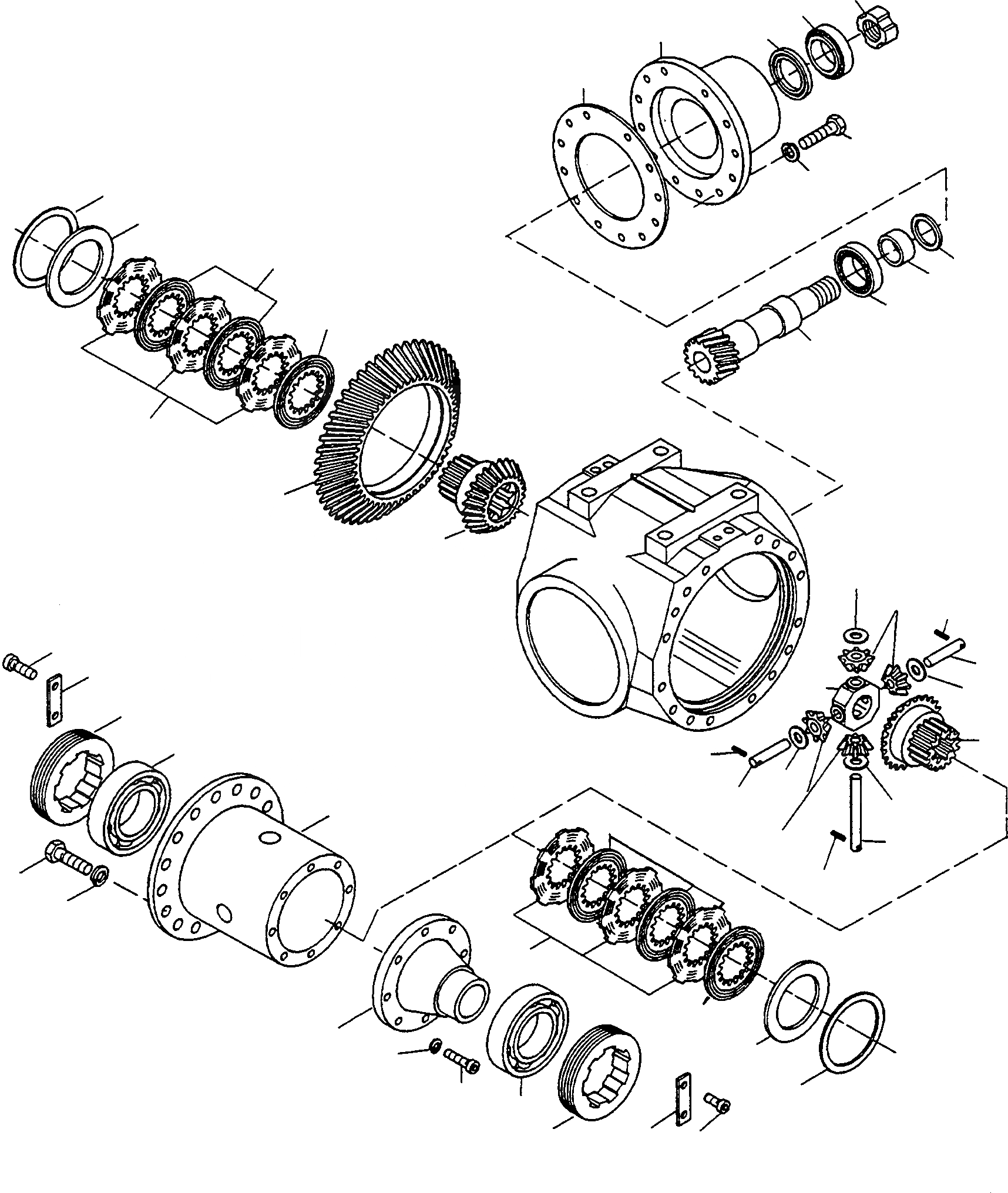 Схема запчастей Komatsu WA90-1 - МОСТ INSERT, ЗАДН. МОСТ ЗАДН. МОСТ