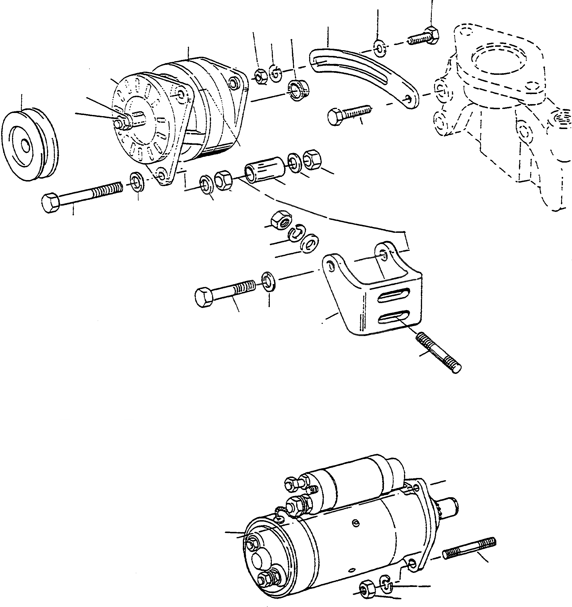 Схема запчастей Komatsu WA90-1 - ГЕНЕРАТОР И СТАРТЕР ЭЛЕКТРИЧ. СИСТЕМА